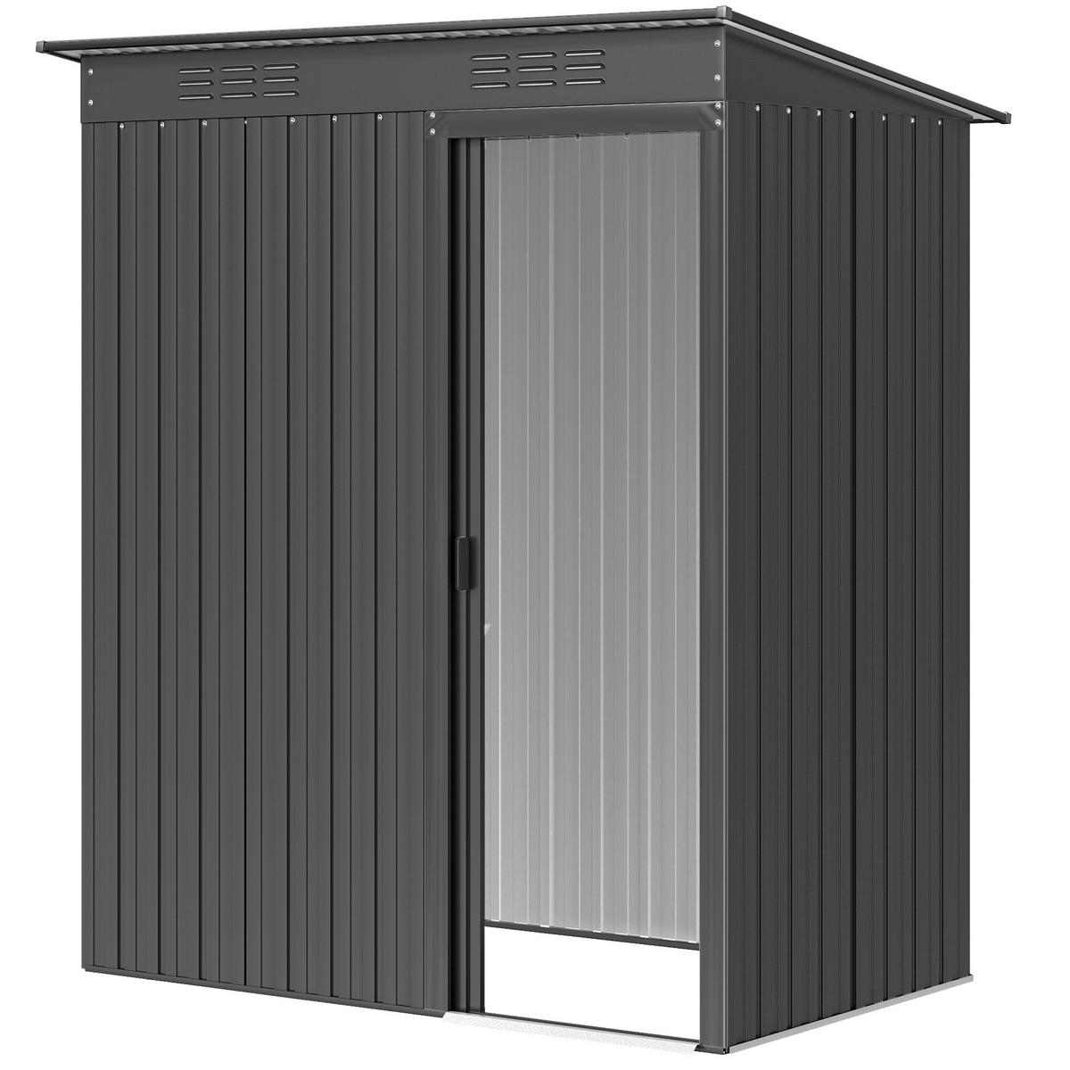 GERÄTEHAUS DE-16899 1,37 m² mit Schiebetür Dunkelgrau - Dunkelgrau, Metall (106/181/159cm) - ComfortXL