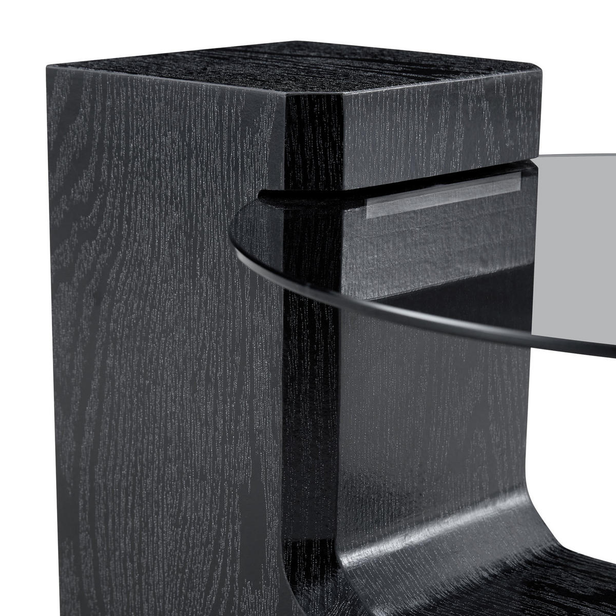 COUCHTISCH-SET rund 61/30 cm aus Glas und MDF in Schwarz mit 2 Ebenen - Schwarz, Holzwerkstoff (61/61/30cm) - Flora Grace