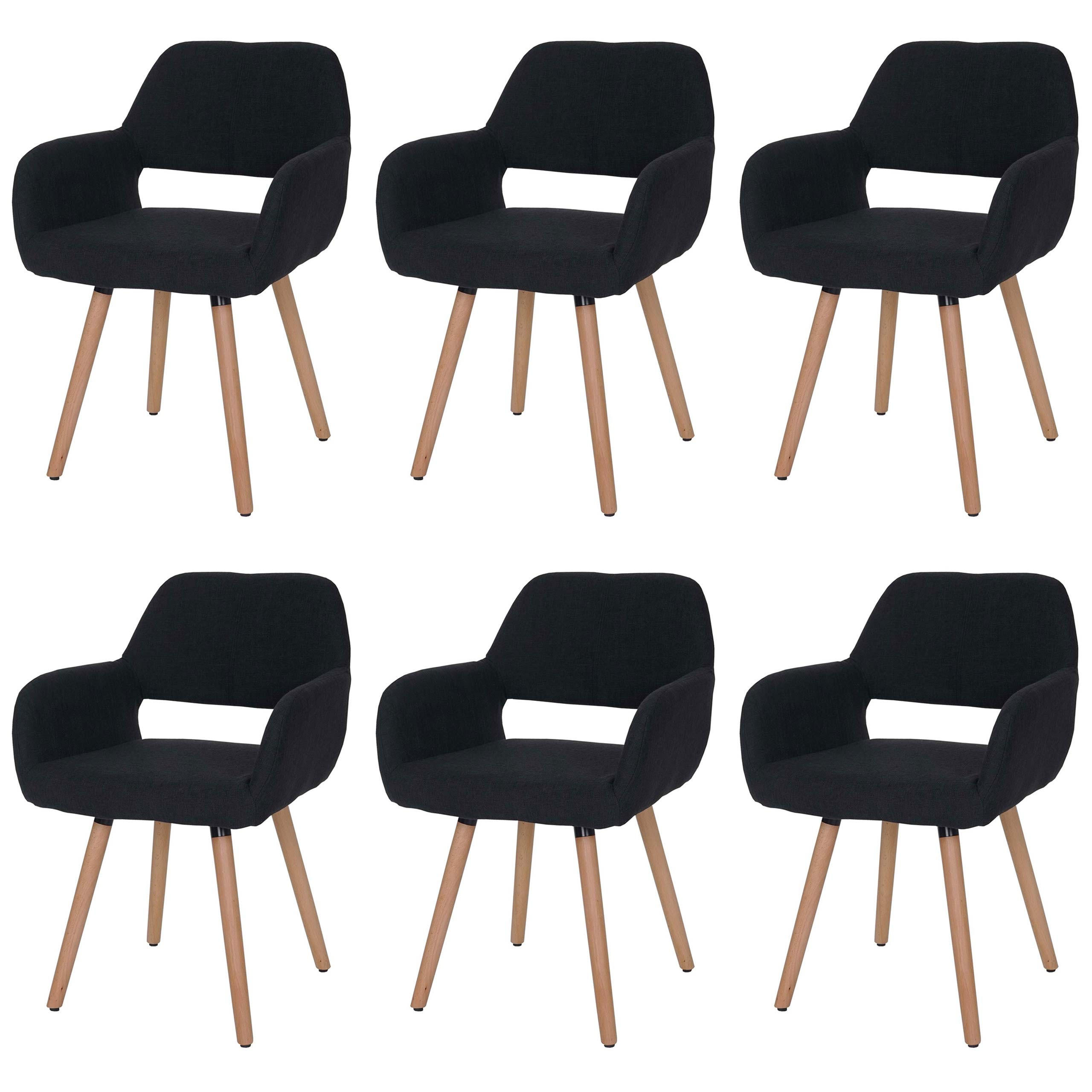 ESSZIMMERSTUHL Schwarz, Grau 6er-Set - Schwarz/Grau, Holz (56/78/57cm) - MCW