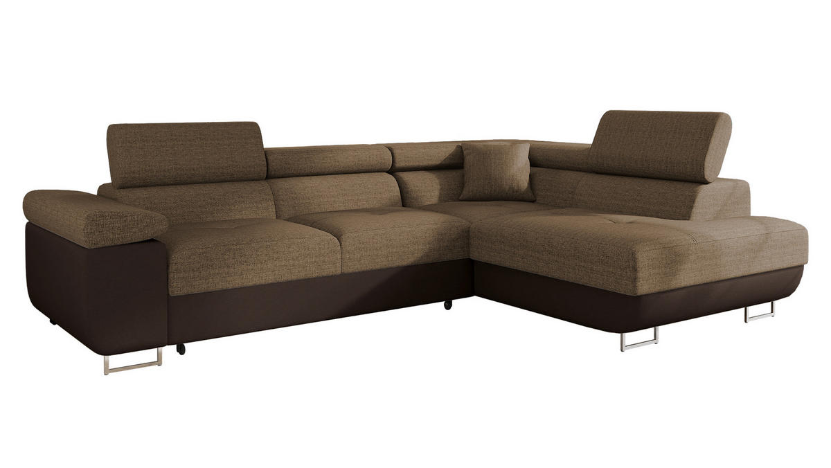 ECKSOFA Torezio, Seite: Rechts - Braun, Holz/Textil (274/203cm) - MIRJAN24