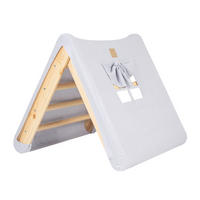 KLETTERDREIECK Haus für Kinder mit Grau-Blauem Dach, Zarter Stoff, Montessori, Natur - Blaugrau/Naturfarben, Holz (59.5/59/60cm) - MeowBaby