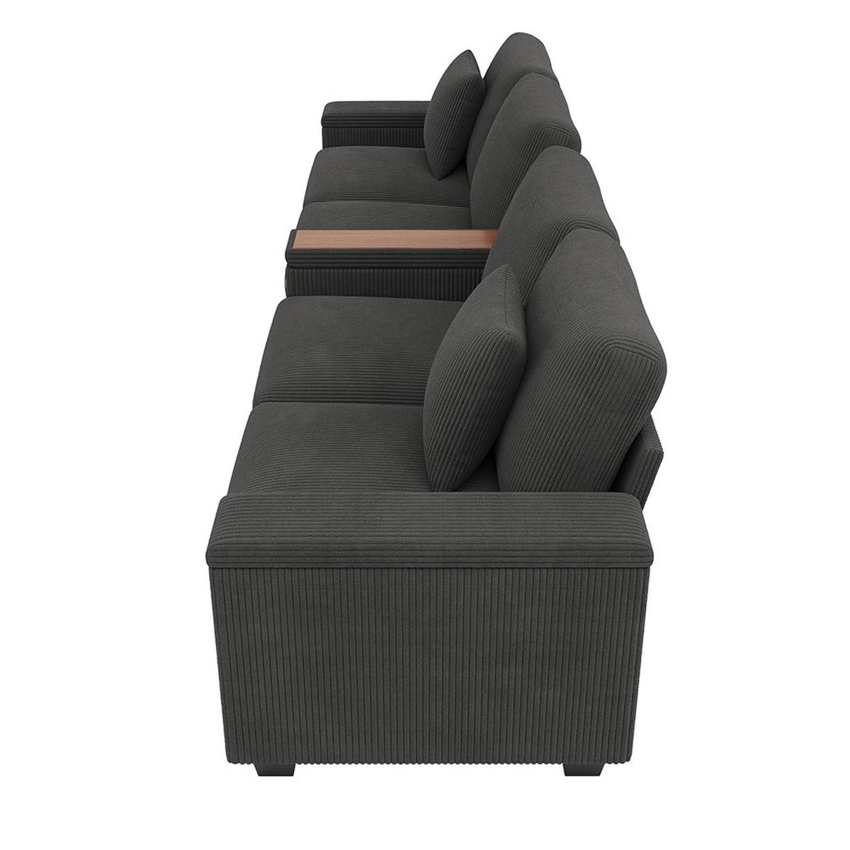 4-SITZER-SOFA mit Ladefunktion in Grau - Grau, Textil (80/82.7/299cm) - KOMHTOM