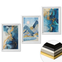 WANDBILDER 3er-Set - 40x60 cm Weißer Rahmen - Abstrakte Muster der Blue Mountains - Weiß, Kunststoff (40/60cm) - ArtPrintCave