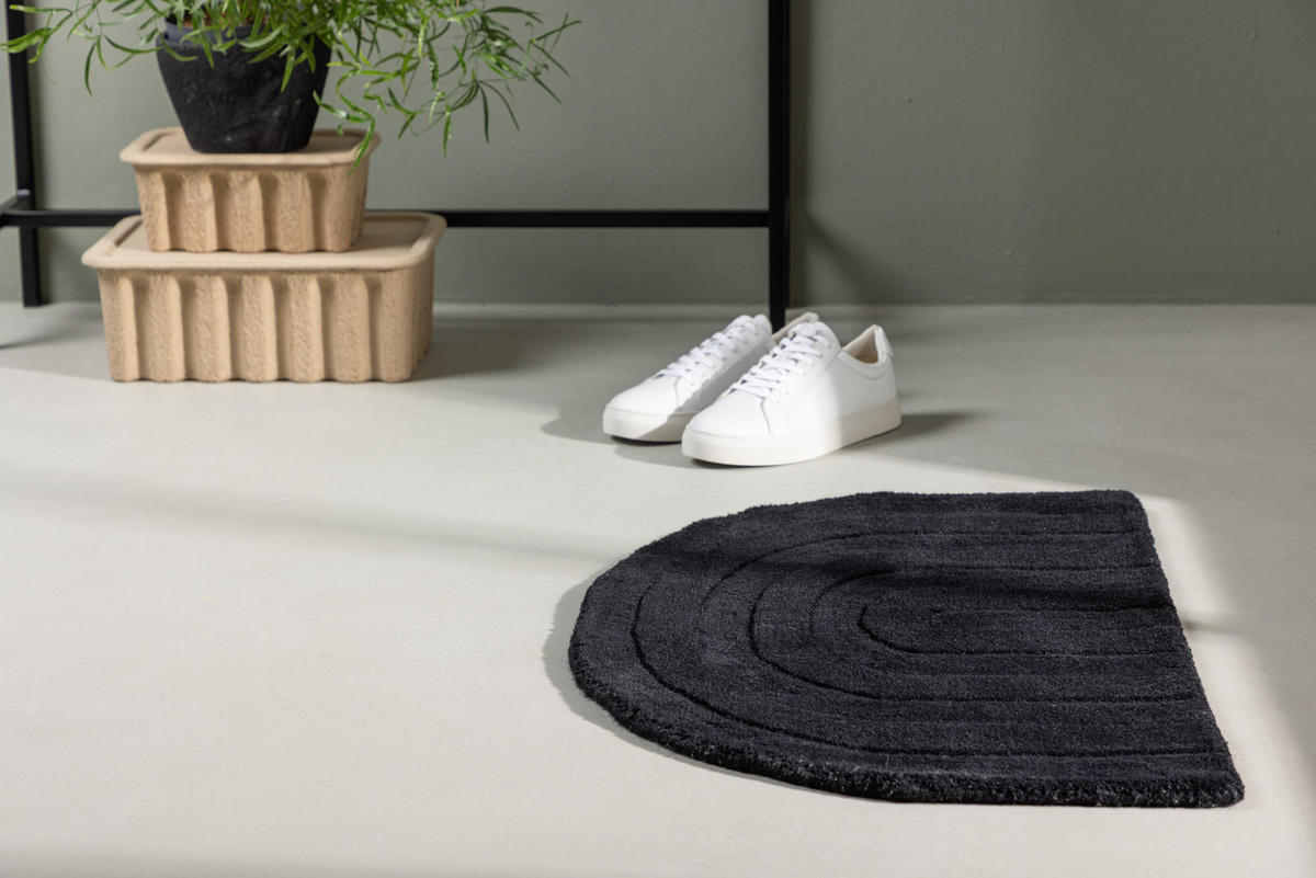 FLURTEPPICH NORA Schwarz 50x80x2 cm - Schwarz, Textil (50/80cm) - FURNLUX