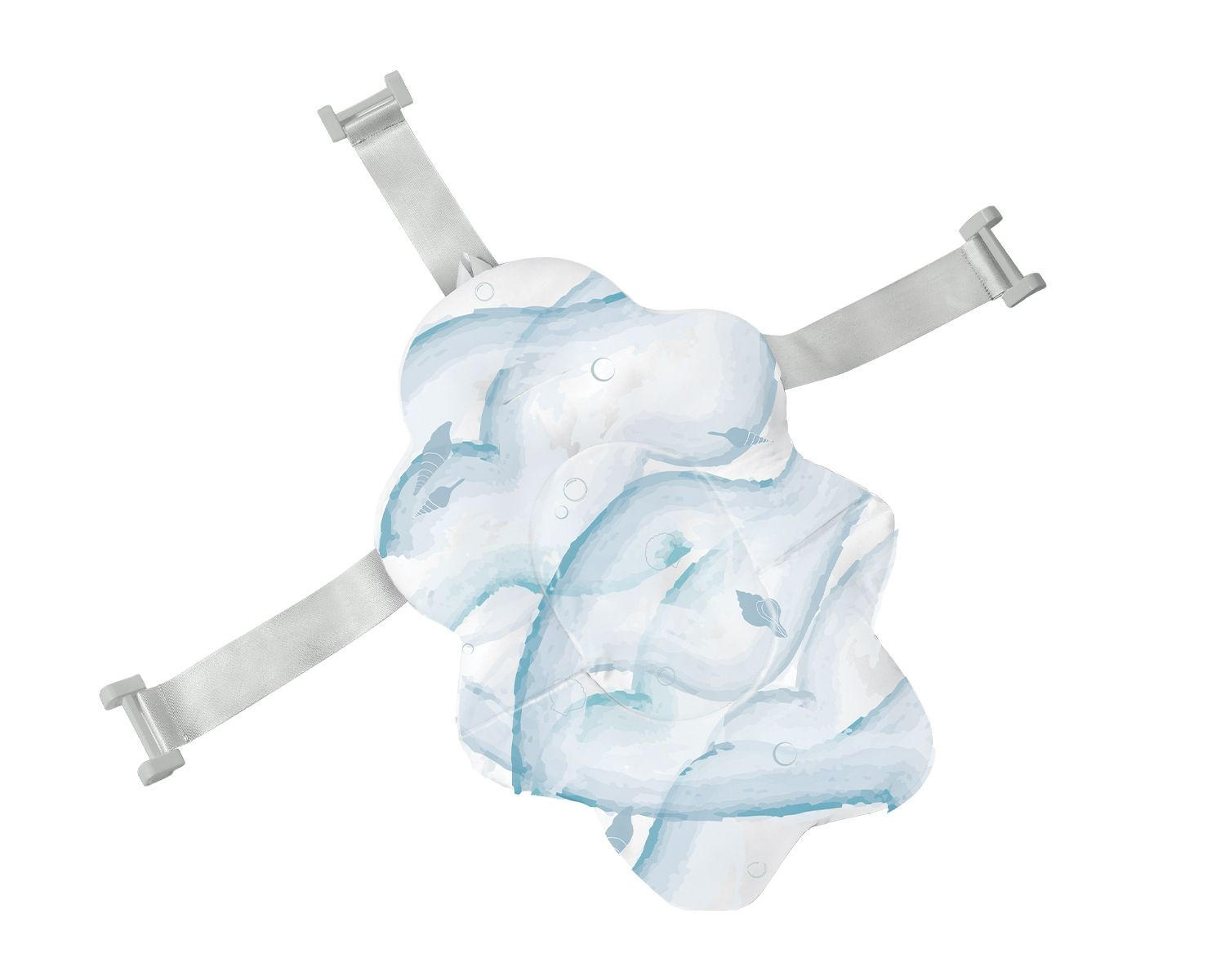 BADEKISSEN Nubo hellblau Wannenauflage Badehilfe Kunststoff-Clips ab Geburt - Blau, Kunststoff (34/49cm) - Kikka boo