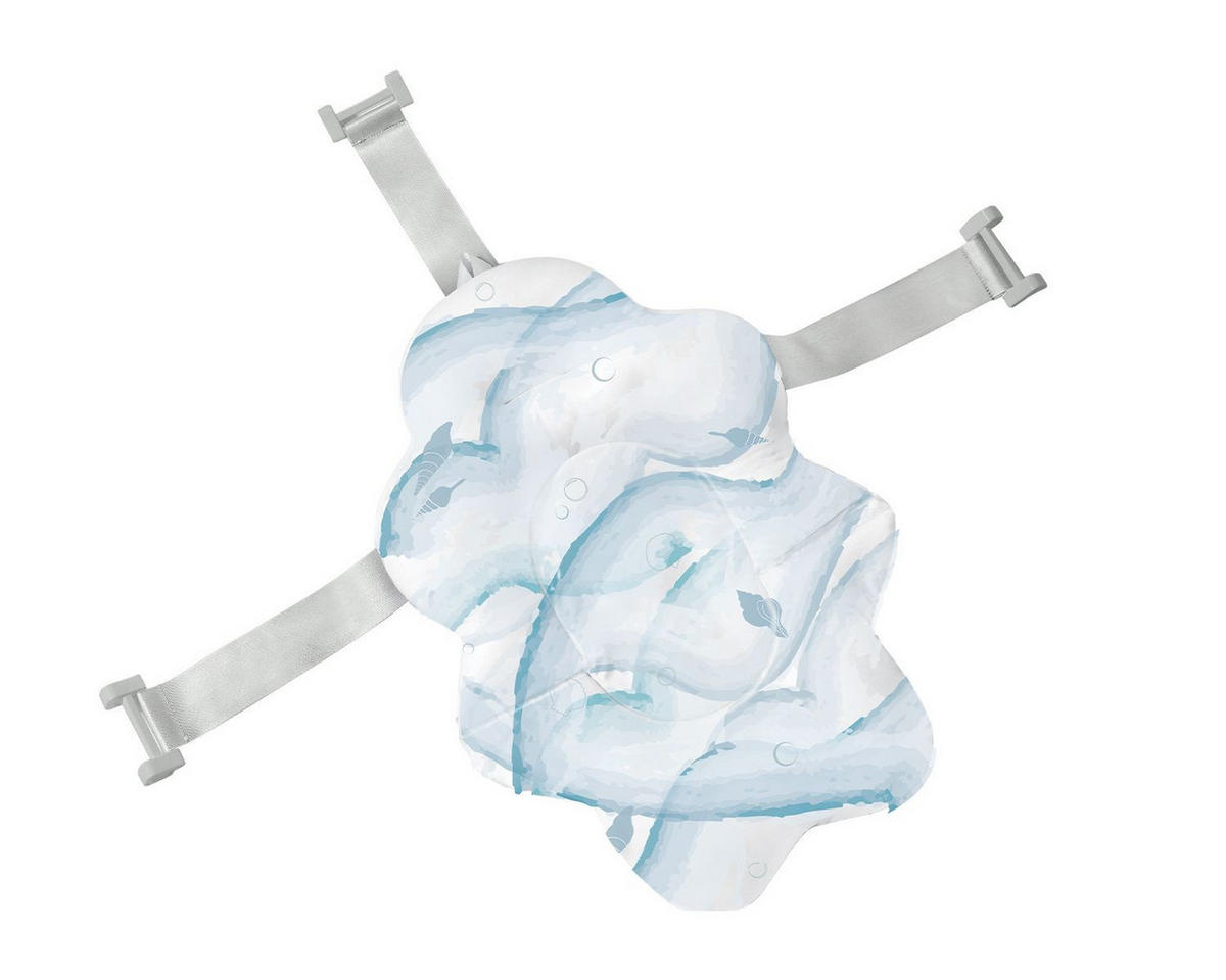 BADEKISSEN Nubo hellblau Wannenauflage Badehilfe Kunststoff-Clips ab Geburt - Blau, Kunststoff (34/49cm) - Kikka boo