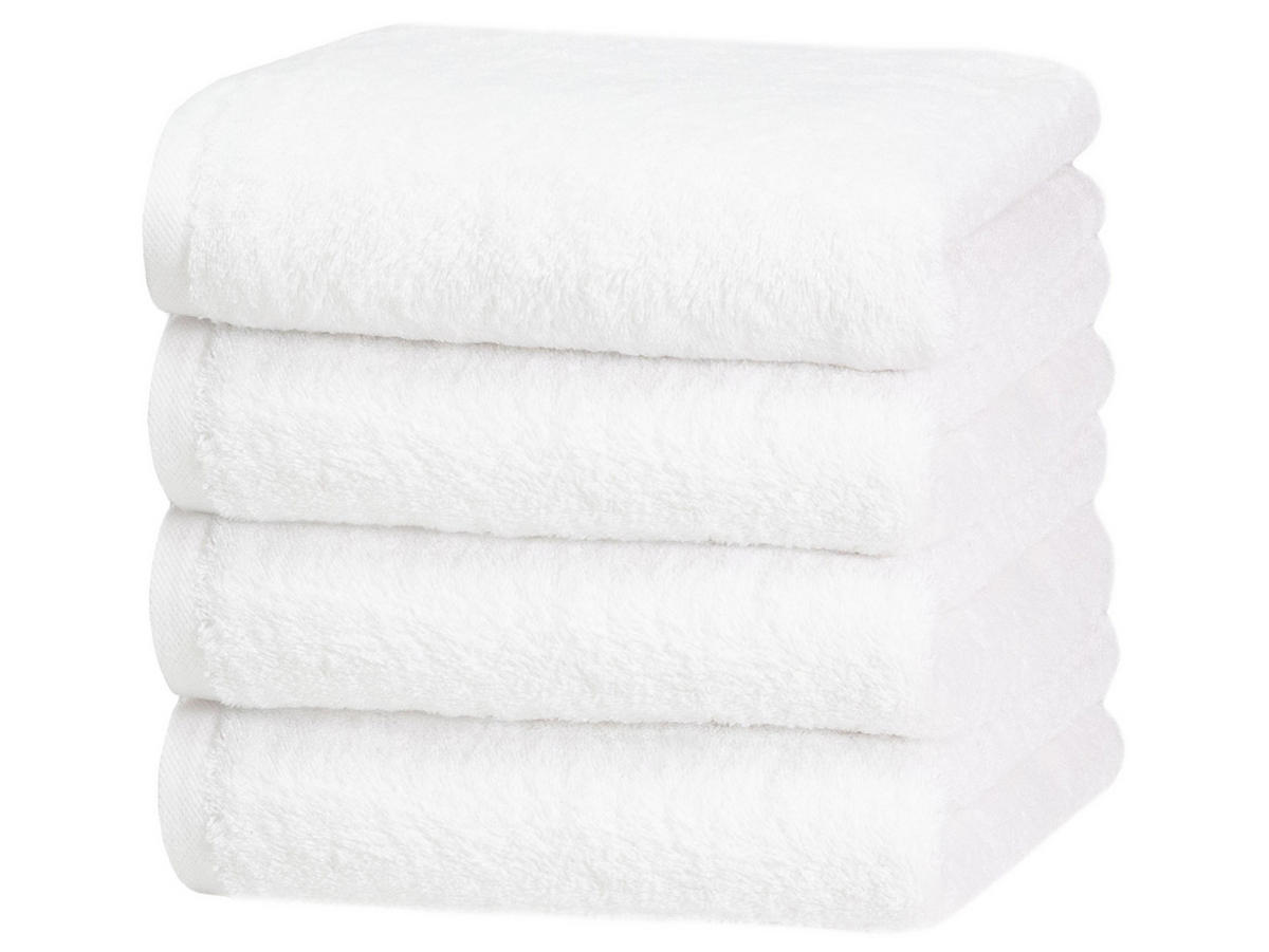 HANDTÜCHER, 4er-Set, 50x100 cm, 100% Baumwolle, Weiß - Weiß, Textil (50/100cm) - Zollner