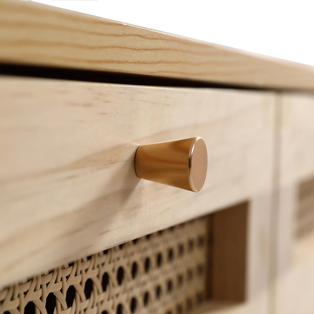 SIDEBOARD Eiche 90/40/64 cm - Beige, Holzwerkstoff/Metall (40/64/90cm) - Urban Meuble