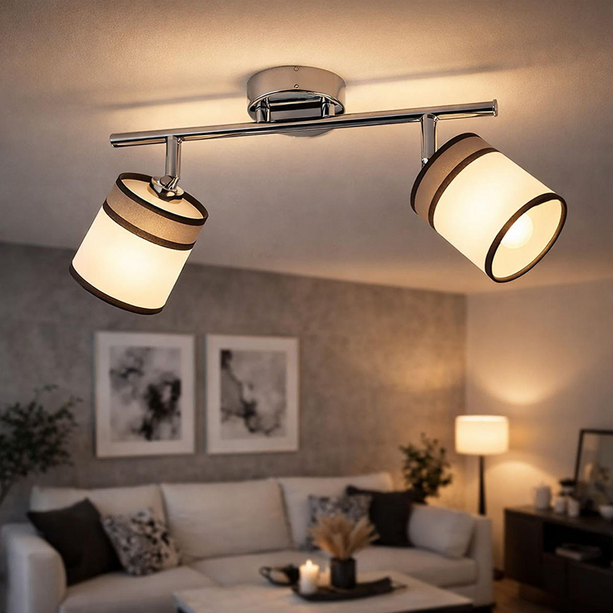 LED DECKENLEUCHTE Chrom Grau-Weiß - Silberfarben, Metall (51/10/21.5cm) - Wofi