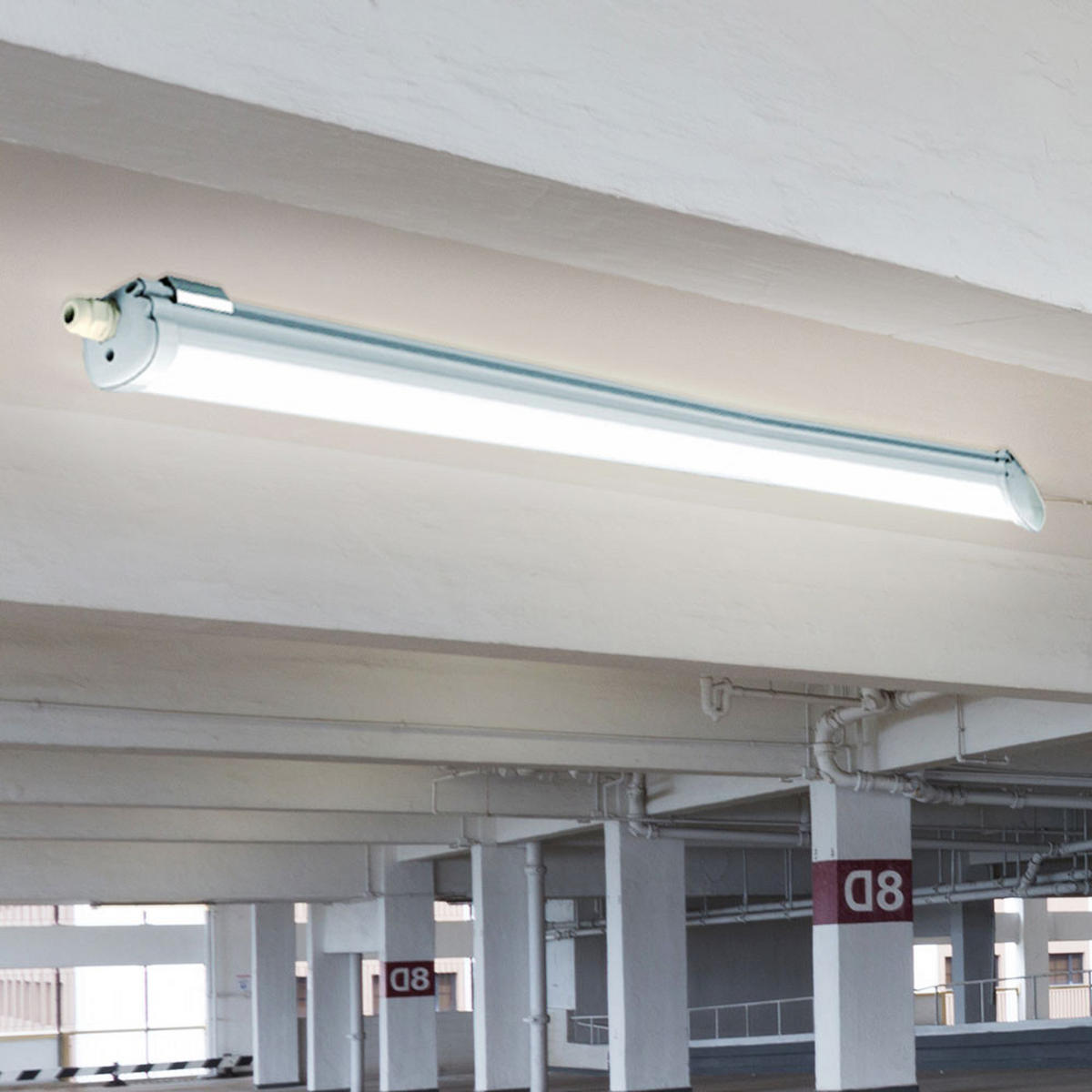 LED DECKENLEUCHTE Wannenleuchte Weiß - Weiß, Kunststoff (120/6.5/5.8cm)