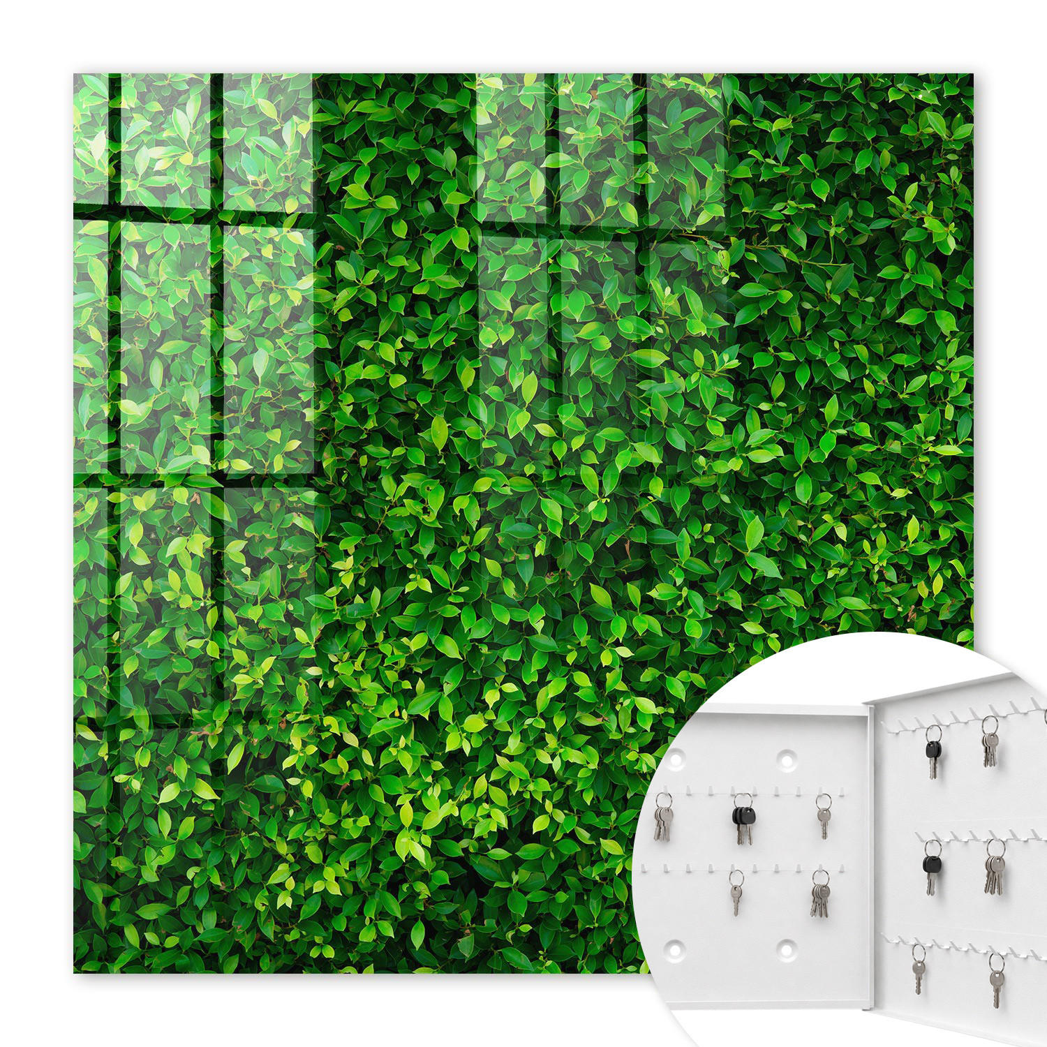 SCHLÜSSELBOX Weiß 30x30 cm – Türöffnung nach rechts - Grüner Garten - Grün, Metall (30/30/5cm) - TULUP