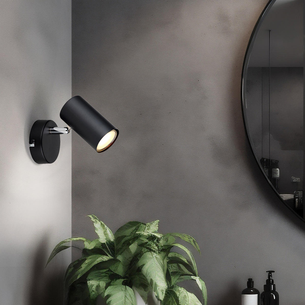 WANDELEUCHTE ALLVI Schwarz Chrom - Schwarz, Metall (8/10/12cm) - Globo Lighting