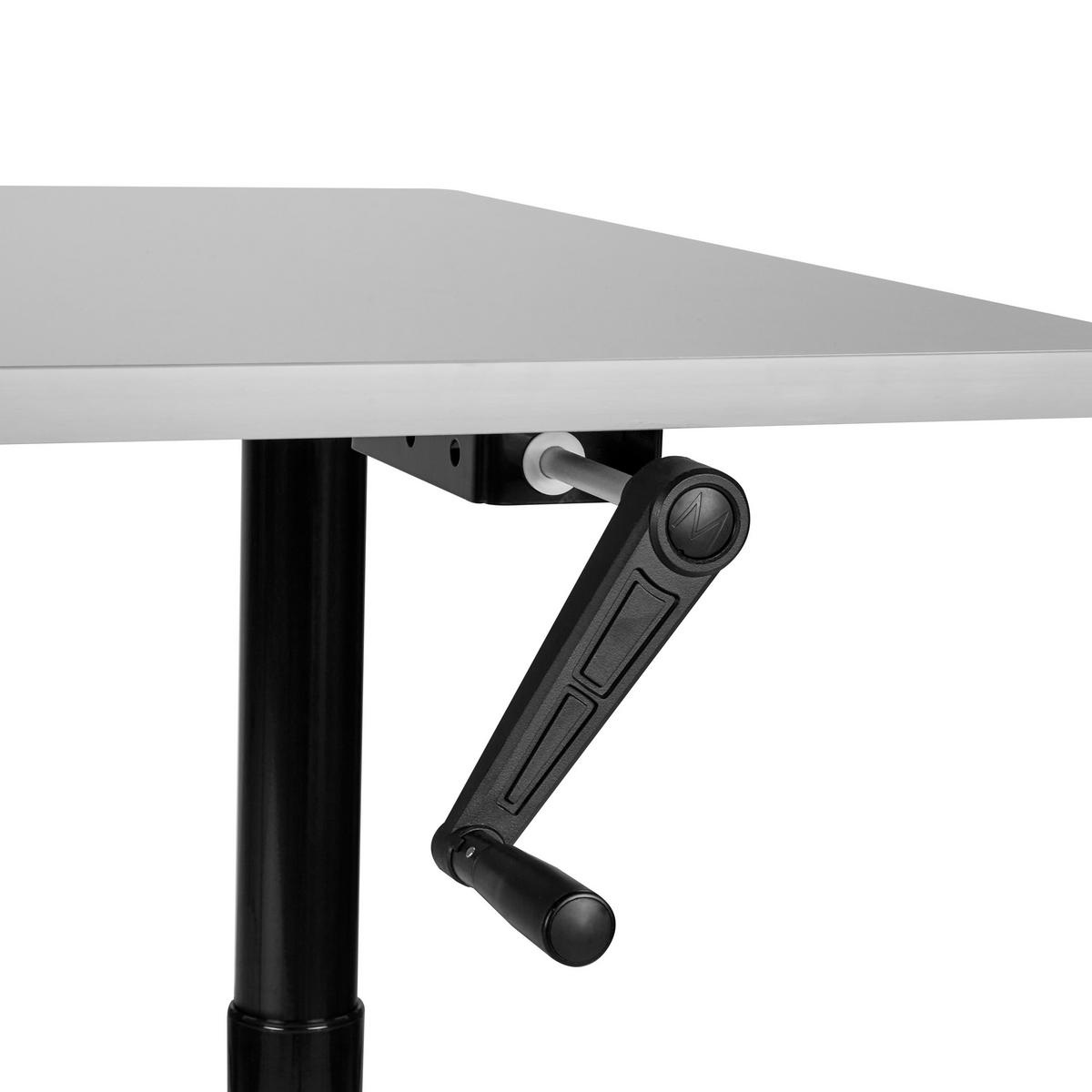 SCHREIBTISCH grauschwarz 160/72 cm manuell höhenverstellbar Destin IV - Schwarz/Grau, Holz (72/160/74cm) - Beliani