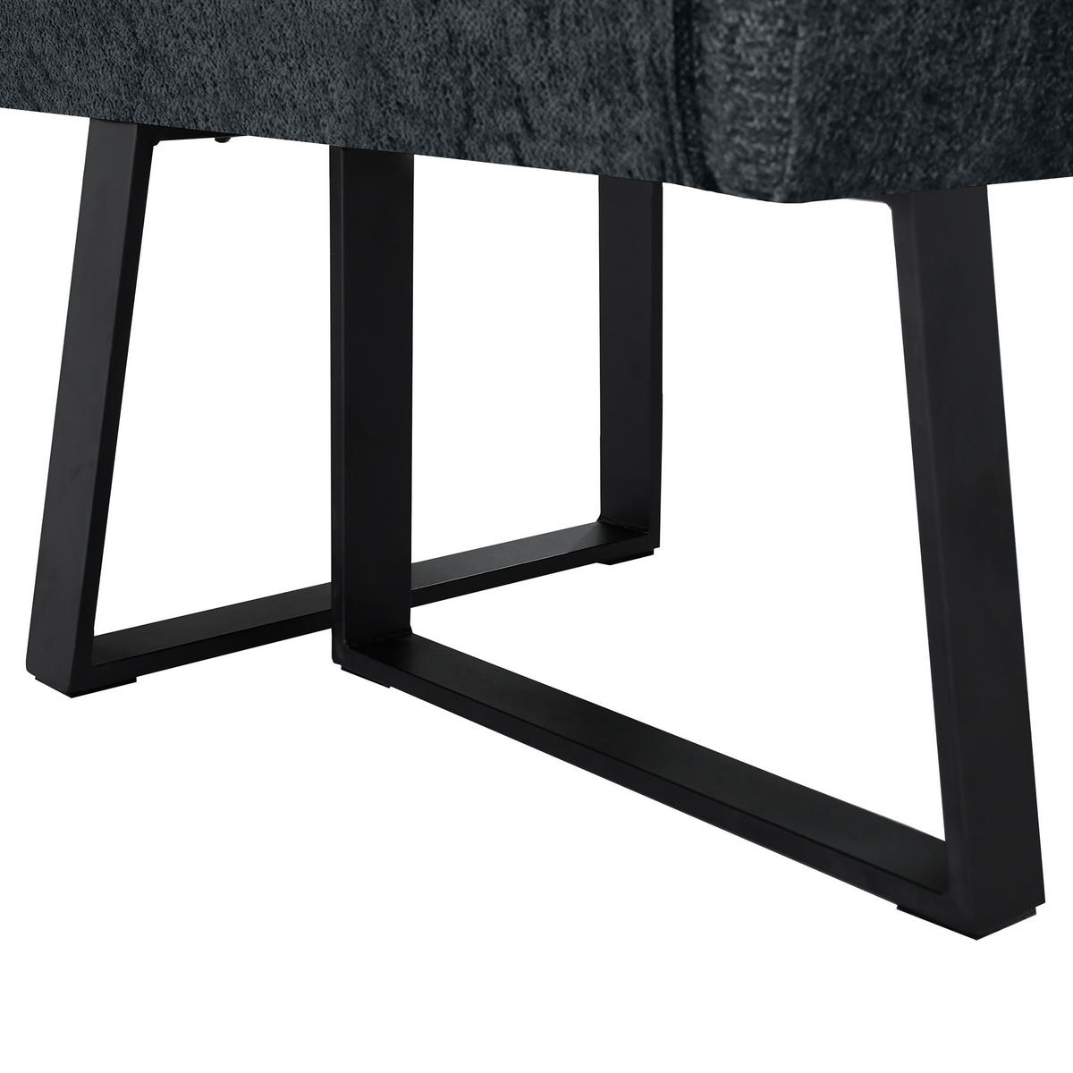 ECKBANK Velto 203x162 cm, mit Metallbeinen, Raven-Stoff, Anthrazit - Anthrazit/Schwarz, Metall (203/162cm) - Beautysofa
