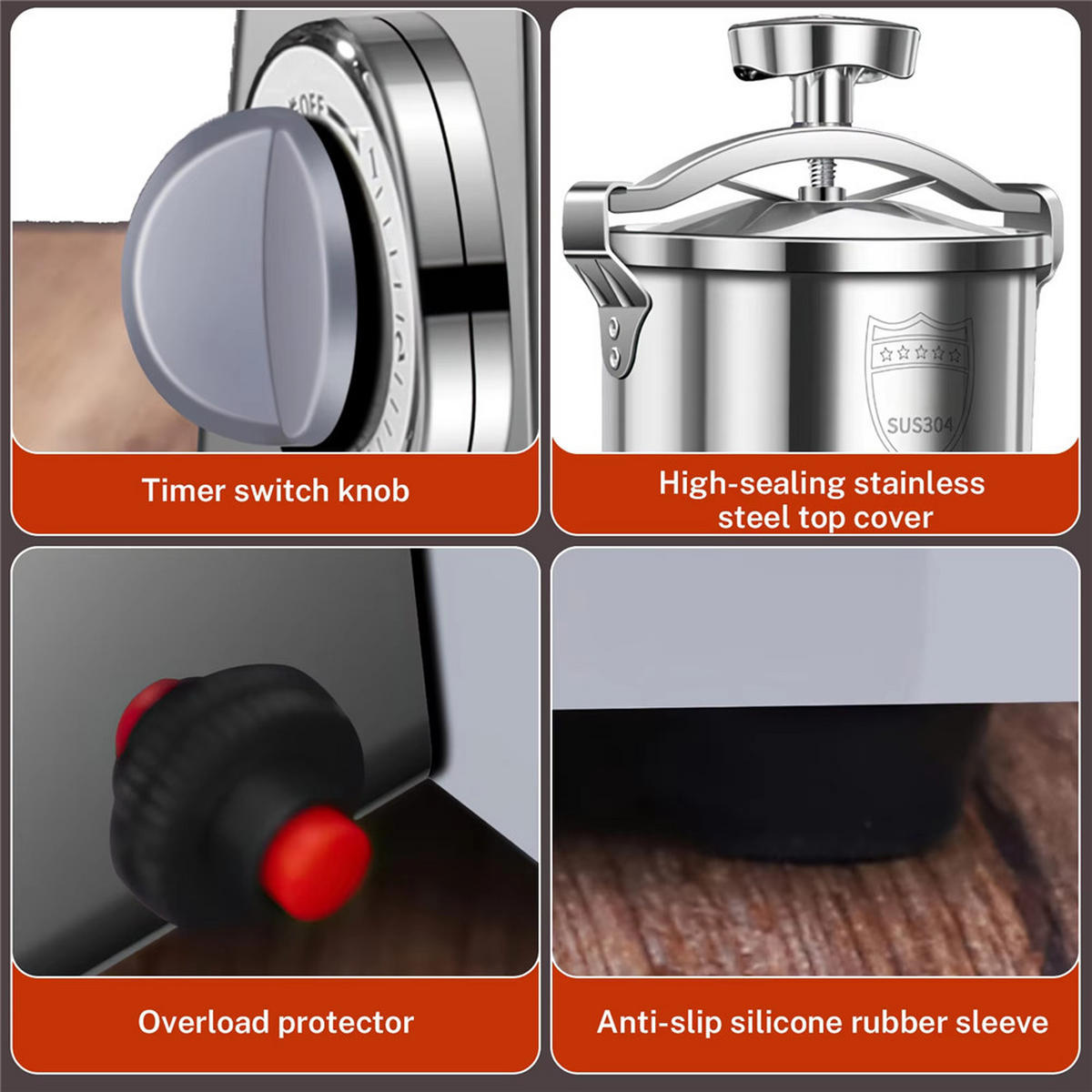 GEWÜRZMÜHLE 800G Kräuter Kaffee Getreide Hochgeschwindigkeit - Silberfarben, Metall (13/33/13cm) - Bextcok