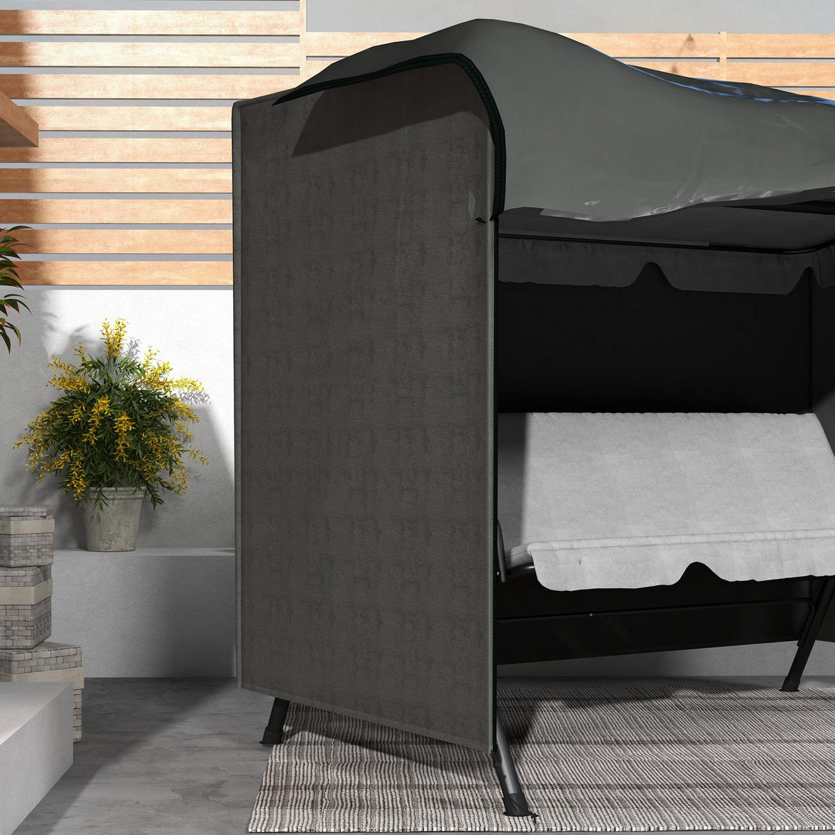 SCHUTZHÜLLE für Hollywoodschaukel aus Polyester Dunkelgrau - Dunkelgrau, Kunststoff (124/164/205cm) - Outsunny