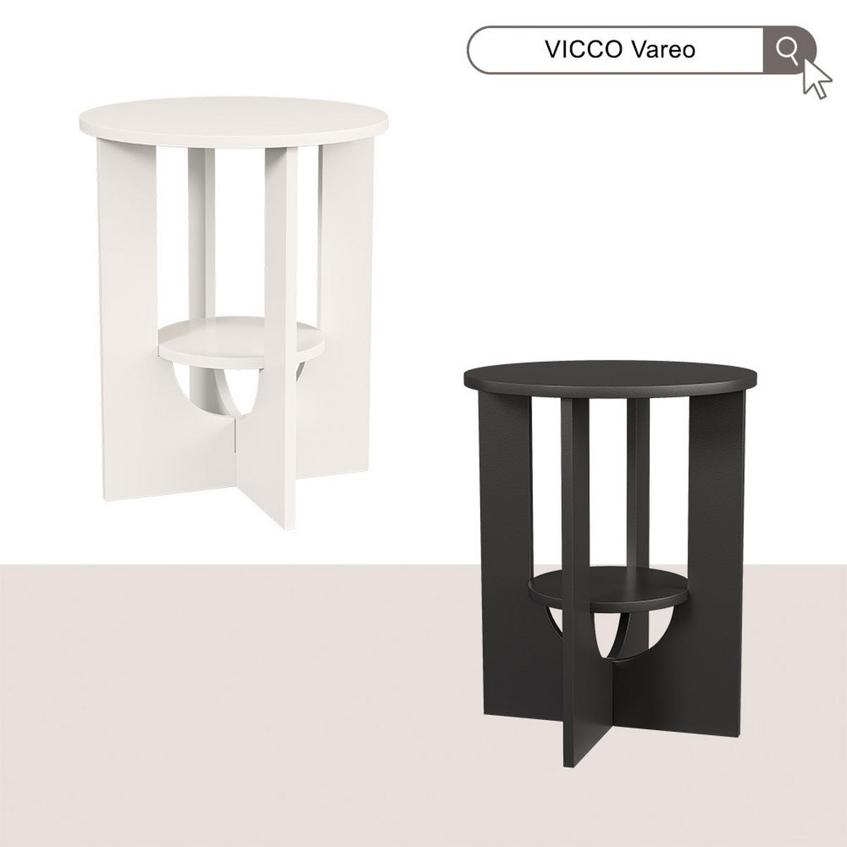 KONFERENČNÍ STŮL Vareo Černá - černá, kompozitní dřevo (40/40/50.5cm) - Vicco