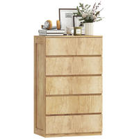 KOMOODE DE-12864 5 Schubladen, grifflos, minimalistisch Naturholz - Naturfarben, Holzwerkstoff (60/100/39cm) - ComfortXL