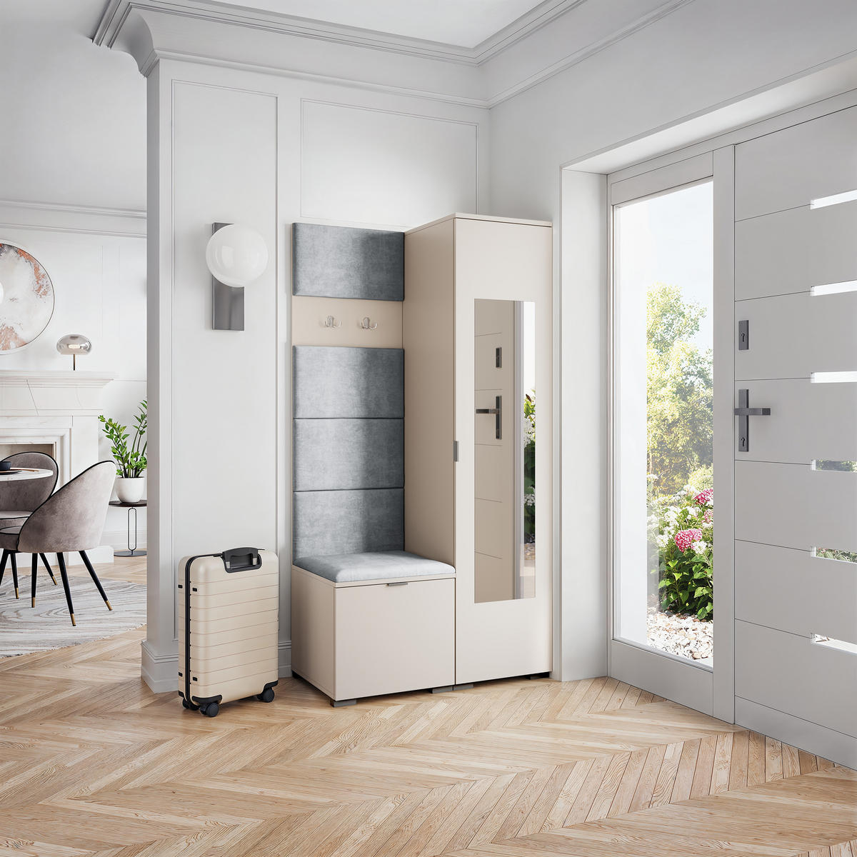 GARDEROBENSCHRANK VIRA 95/181/51 cm Modern Kaschmir - Kaschmir, Holzwerkstoff (95/181/51cm) - MASSENO