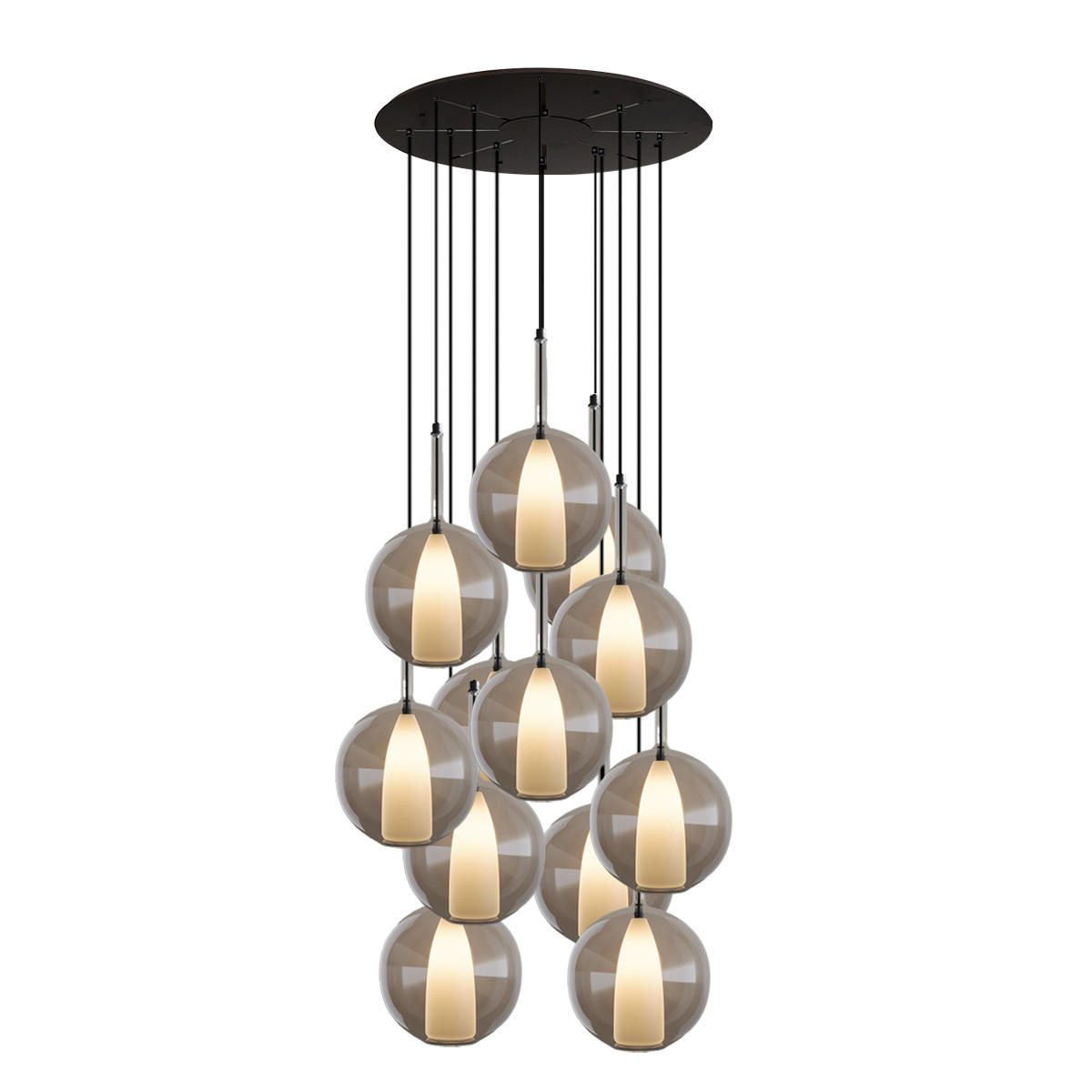 GALERIELEUCHTE Belluna 12-flammig Klar Ø 24cm - Klar, Glas (24/24/45cm) - s.luce