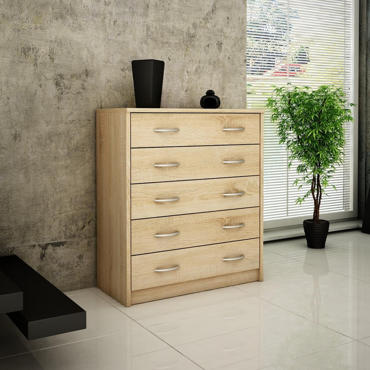 SCHUHSCHRANK mit 5 Fächern - Eichefarben, Holzwerkstoff (74/85/35cm) - Home Collective