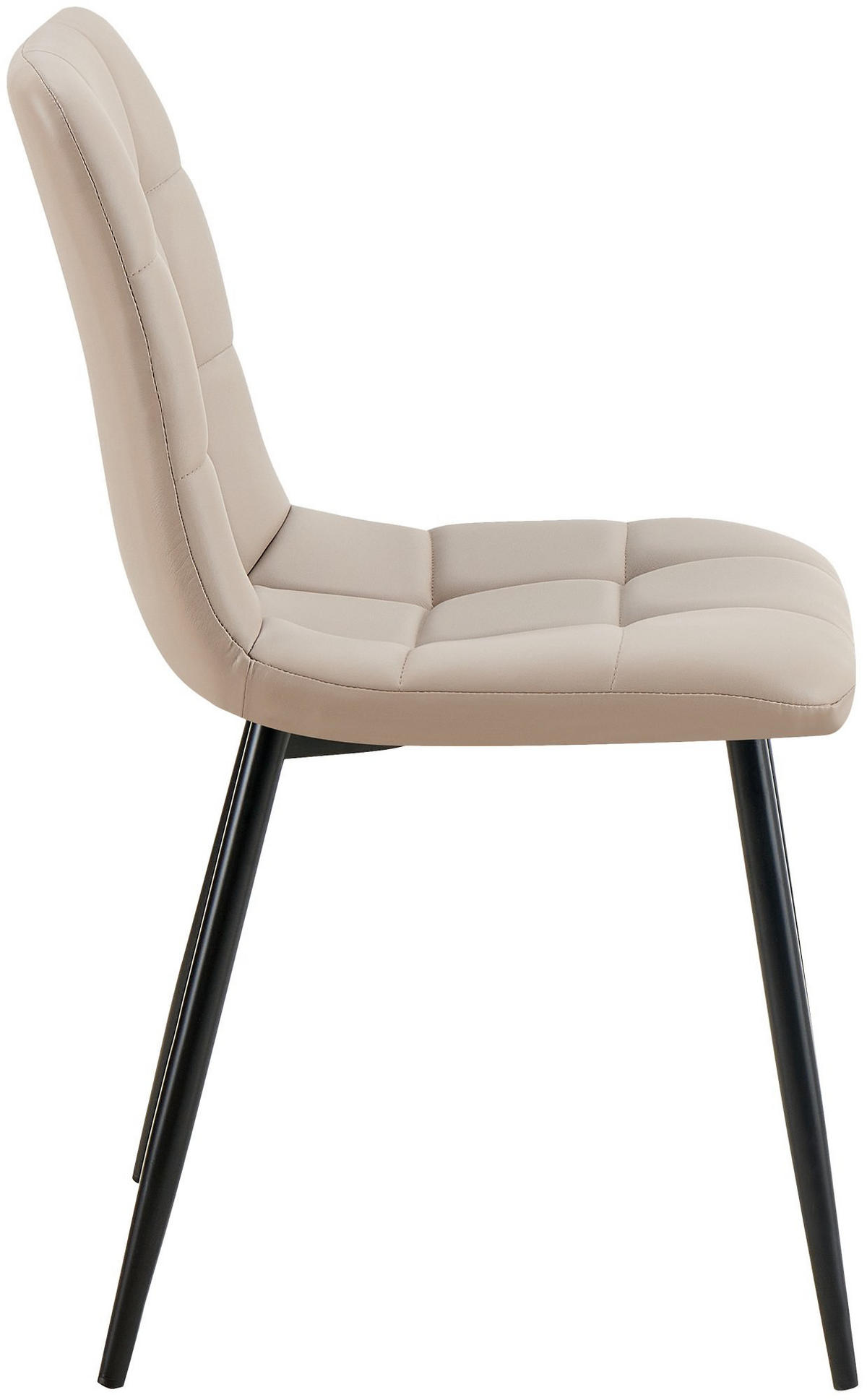 STUHL 4er Set Lederlook taupe - Taupe/Schwarz, Textil/Metall (45/84/55cm) - CLP