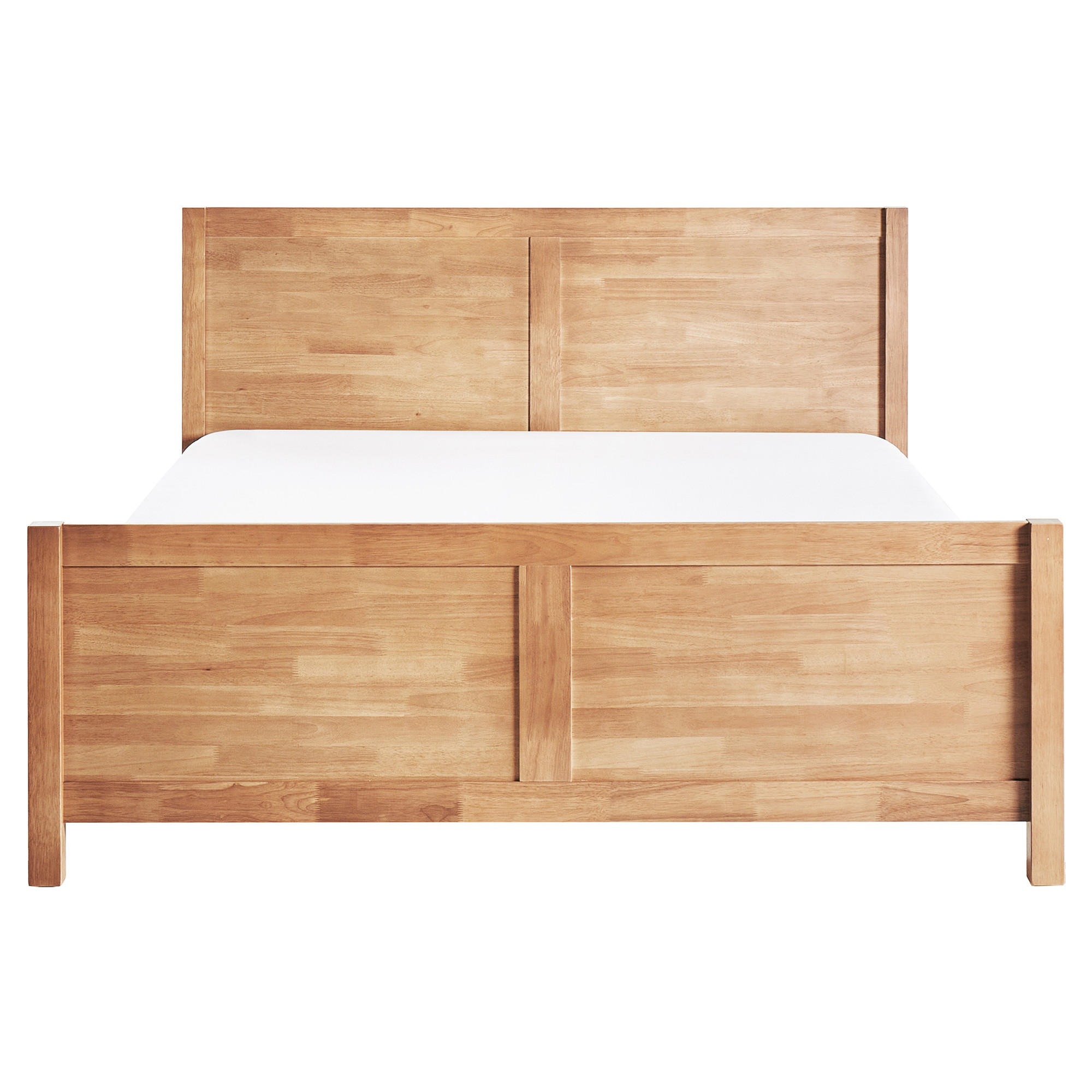 BETT mit Lattenrost 160x200 cm Heller Holzfarbton Champagnat - Hellbraun, Holz (160/200cm) - Beliani
