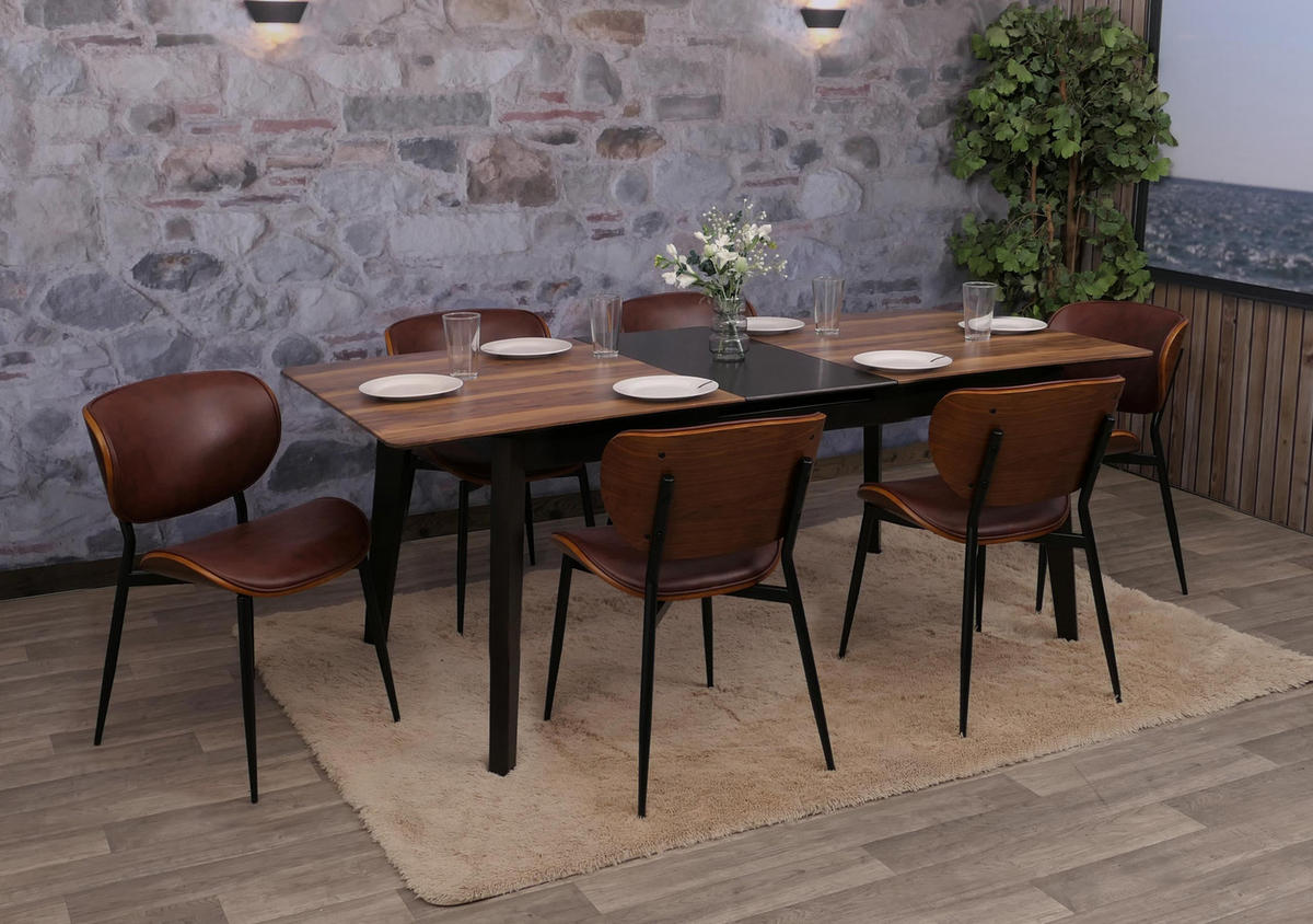 ESSZIMMERSTUHL Walnuss Dekor, Braun - Walnussfarben/Braun, Textil (50/80/51cm) - MCW