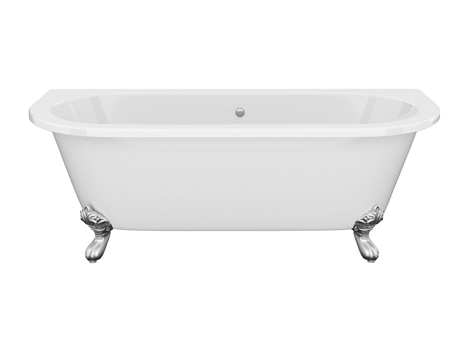 FREISTEHENDE Badewanne mit Füßen - 1 Person - Acryl - Weiß - Weiß, Kunststoff (170/62/74cm) - Vente-Unique