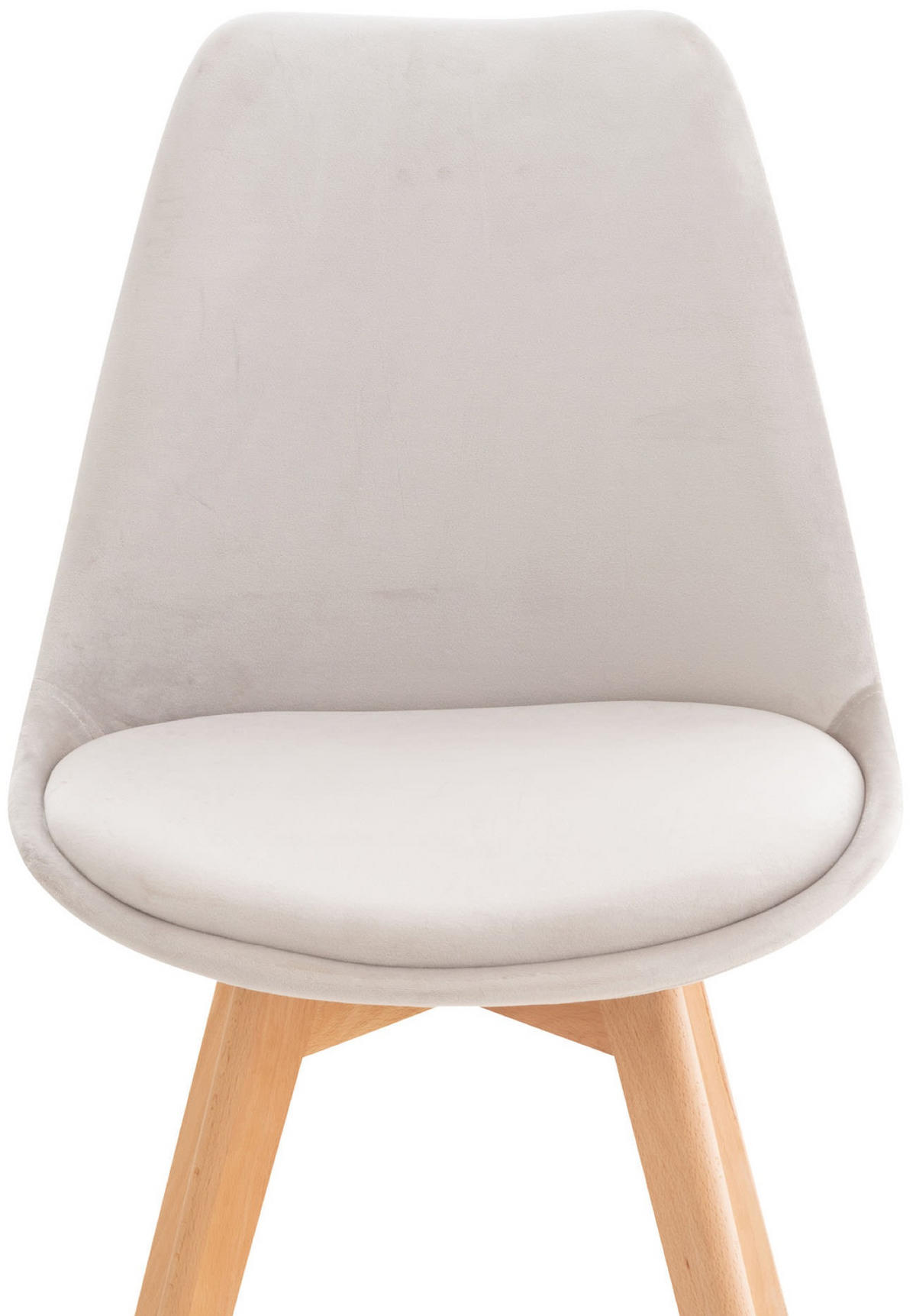 ESSZIMMERSTUHL Lines, Samt hellgrau - Hellgrau/Naturfarben, Holz/Textil (49/83/50cm) - TPFLiving