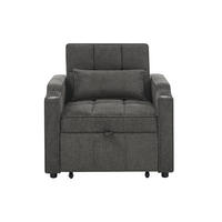 RELAXSESSEL 190/85/86 cm Dunkelgrau mit USB-/Typ-C-Anschluss und Seitentasche - Dunkelgrau, Textil (190/86/85cm) - Oxeza