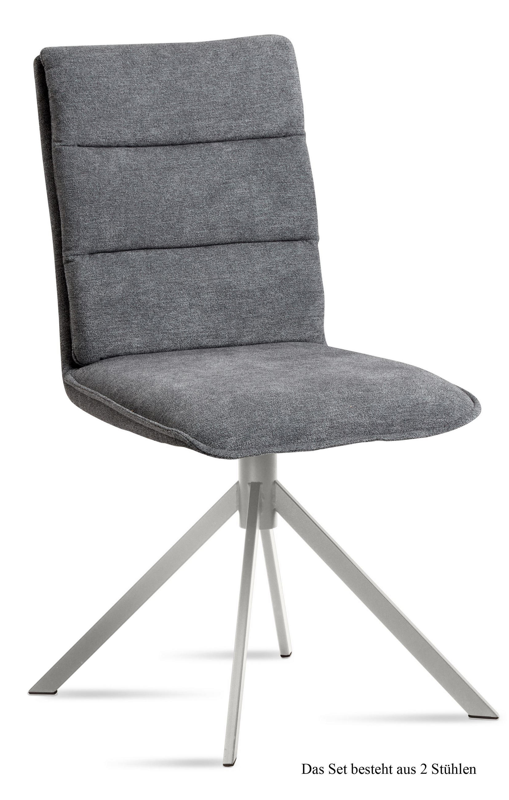 ESSZIMMERSTUHL (2er-Set) Dorota 47x92x60 Edelstahl/Grau - Edelstahlfarben/Grau, Kunststoff (60/92/47cm) - 58aufmkessel