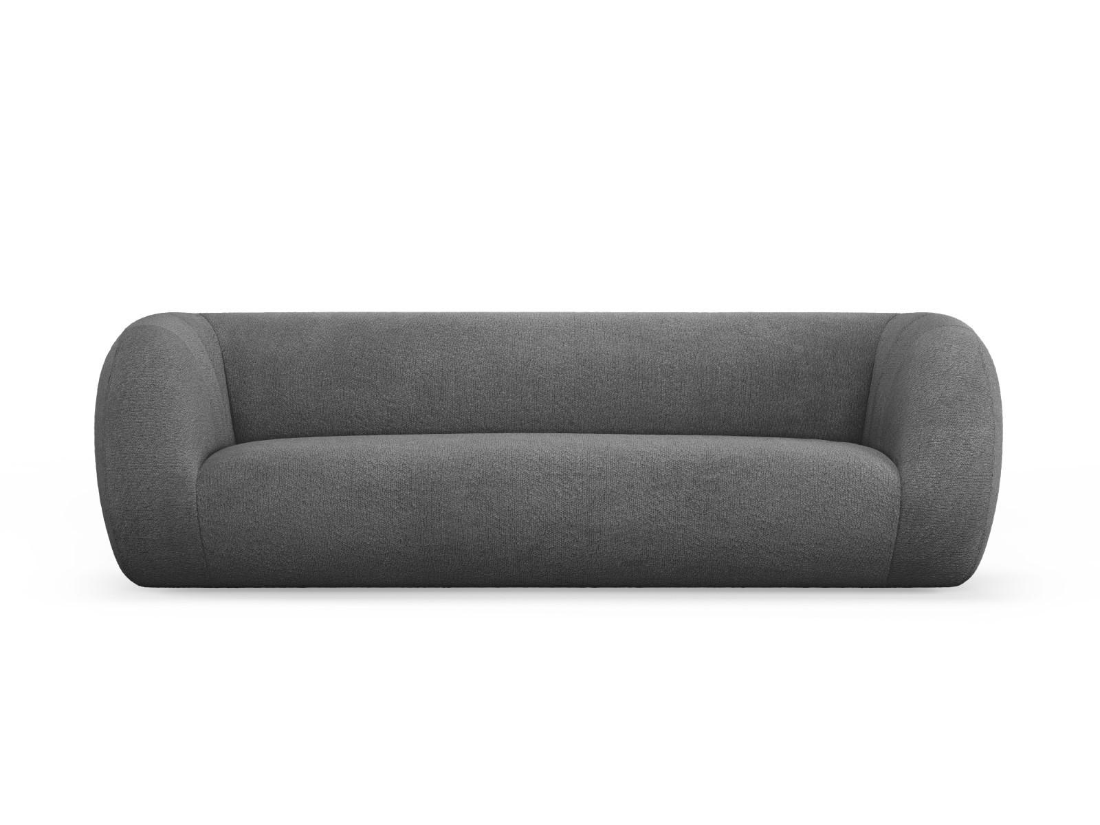 SOFA Essen aus Boucle dunkelgrau 3 Sitzplätze - Dunkelgrau, Textil (95/86/230cm) - Cosmopolitan Design
