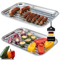 GRILLSCHALE 2er-Set, silber, Edelstahl - Edelstahlfarben, Metall (24.5/2.5/35cm) - bremermann