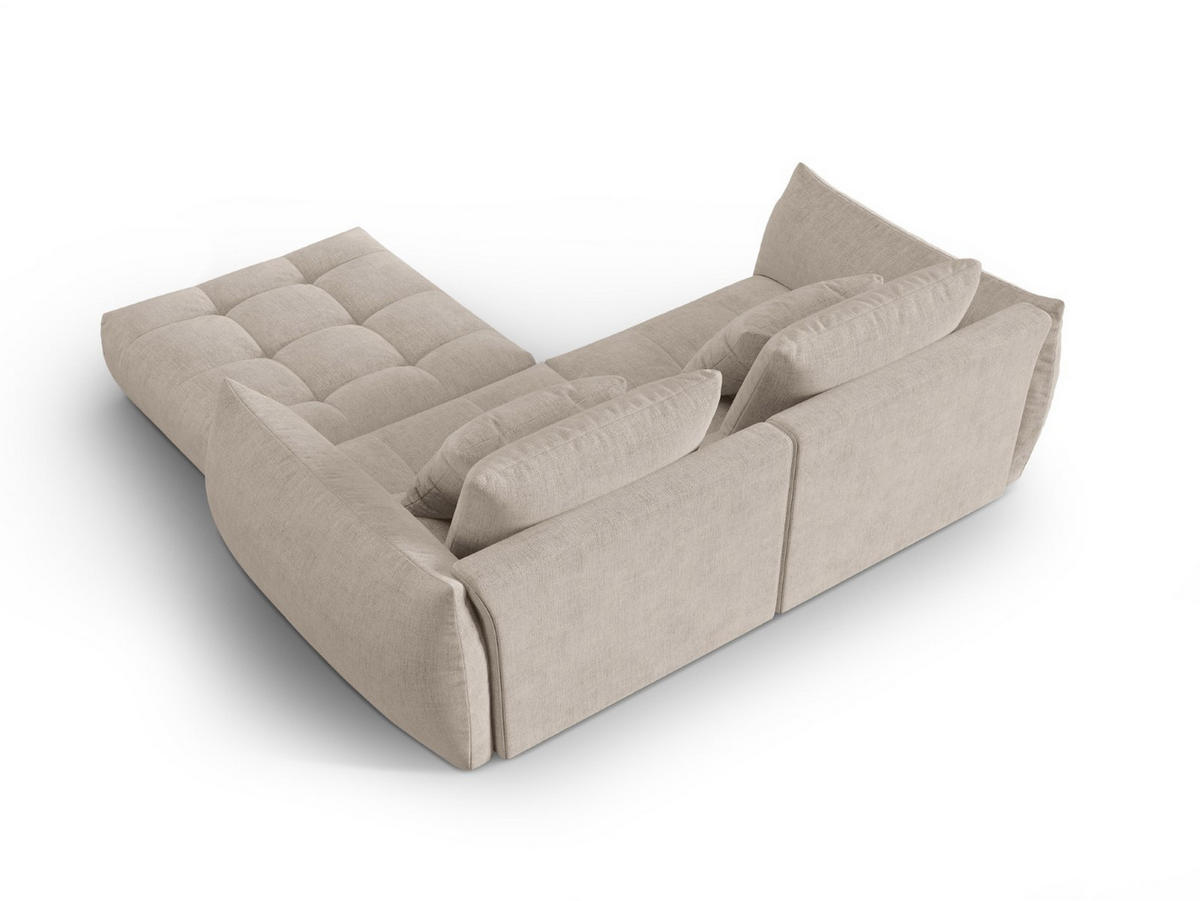 SOFA modular Bloom aus strukturiertem Stoff dunkelbeige 3 Sitzplätze - Mokka, Textil (216/232cm) - Micadoni
