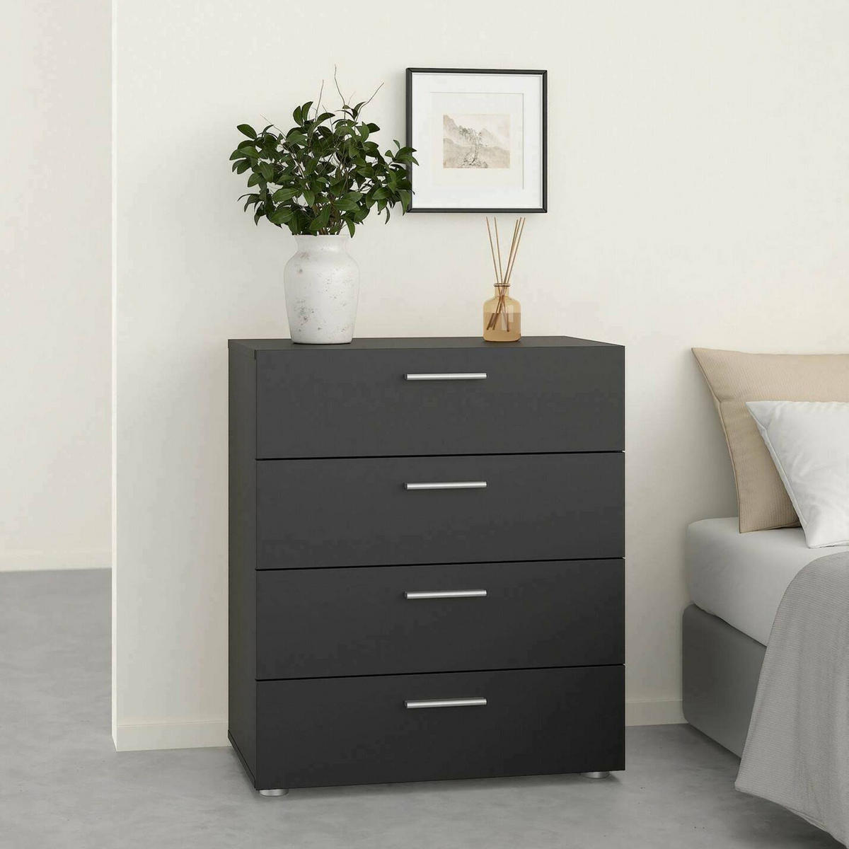 KOMMODE Schwarz 40.25/70/82 cm - Schwarz, Holzwerkstoff (70/82/40cm) - DMORA