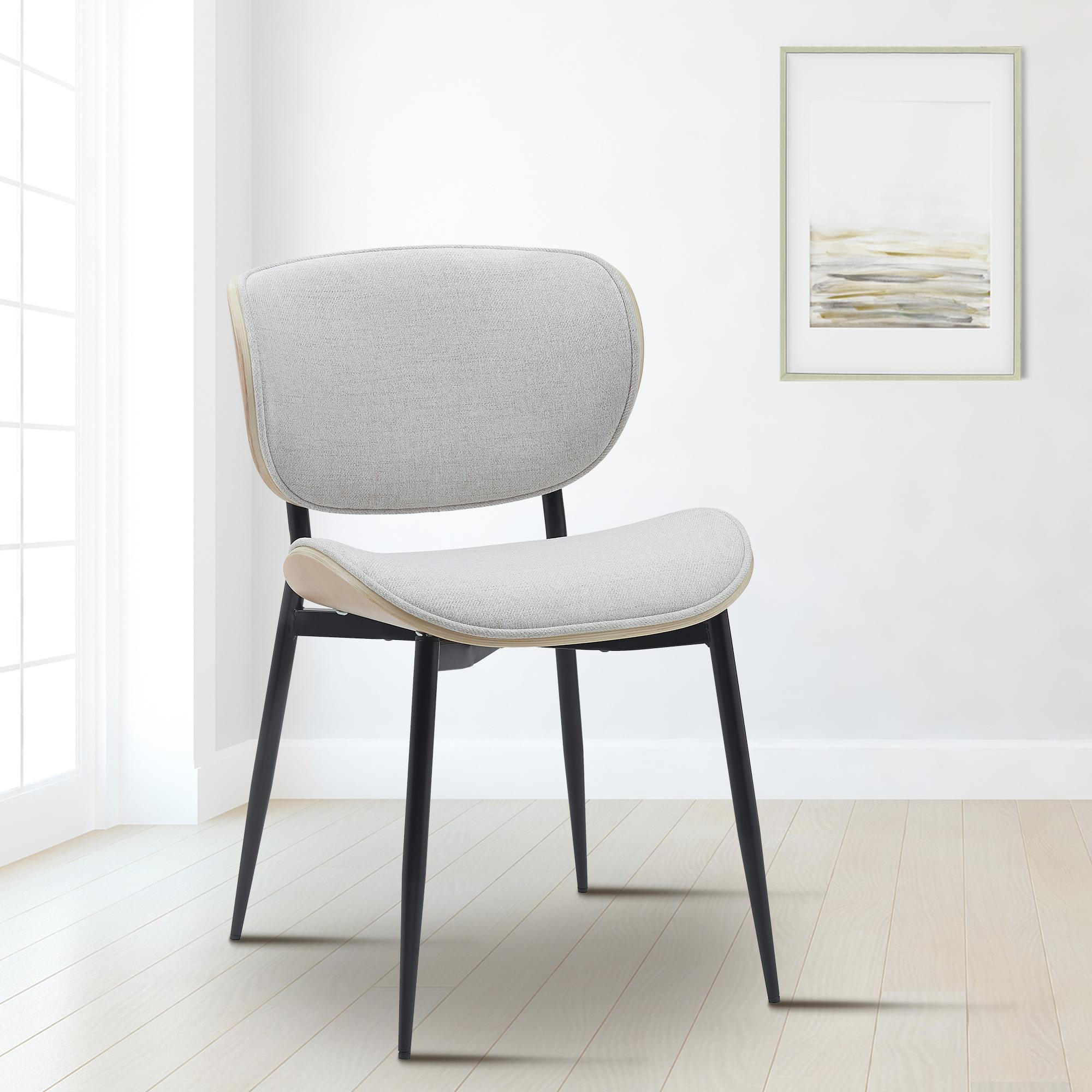 STUHL Stoff natura/creme - Eukalyptusholzfarben/Creme, Textil/Metall (50/80/54cm) - CLP