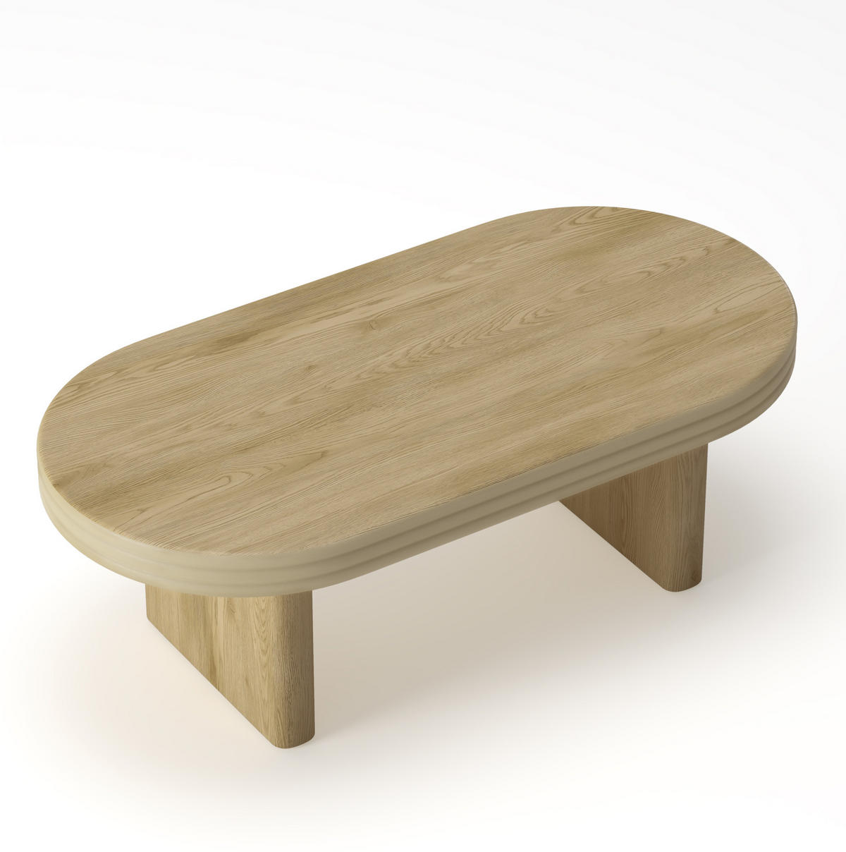 COUCHTISCH 120/60/41,5 cm Natur aus MDF mit eleganter ovaler Tischplatte - Naturfarben, Holzwerkstoff (120/60/41.5cm) - OKWISH