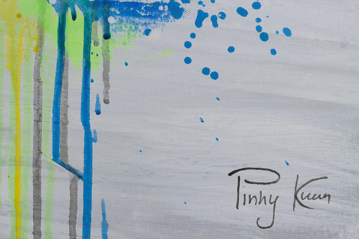 ACRYLBILD HANDGEMALT 120/60 cm - Grau, Holz/Textil (120/60cm) - KUNSTLOFT