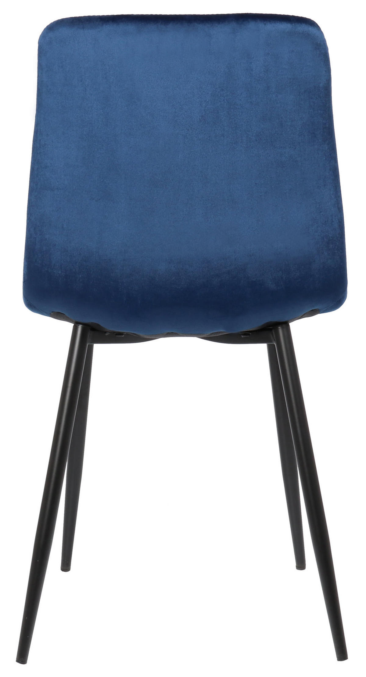 ESSZIMMERSTUHL Till, 2er Set, Samt, Gestell Metall matt Schwarz Blau - Blau/Schwarz, Textil/Metall (45/88/52cm) - TPFLiving