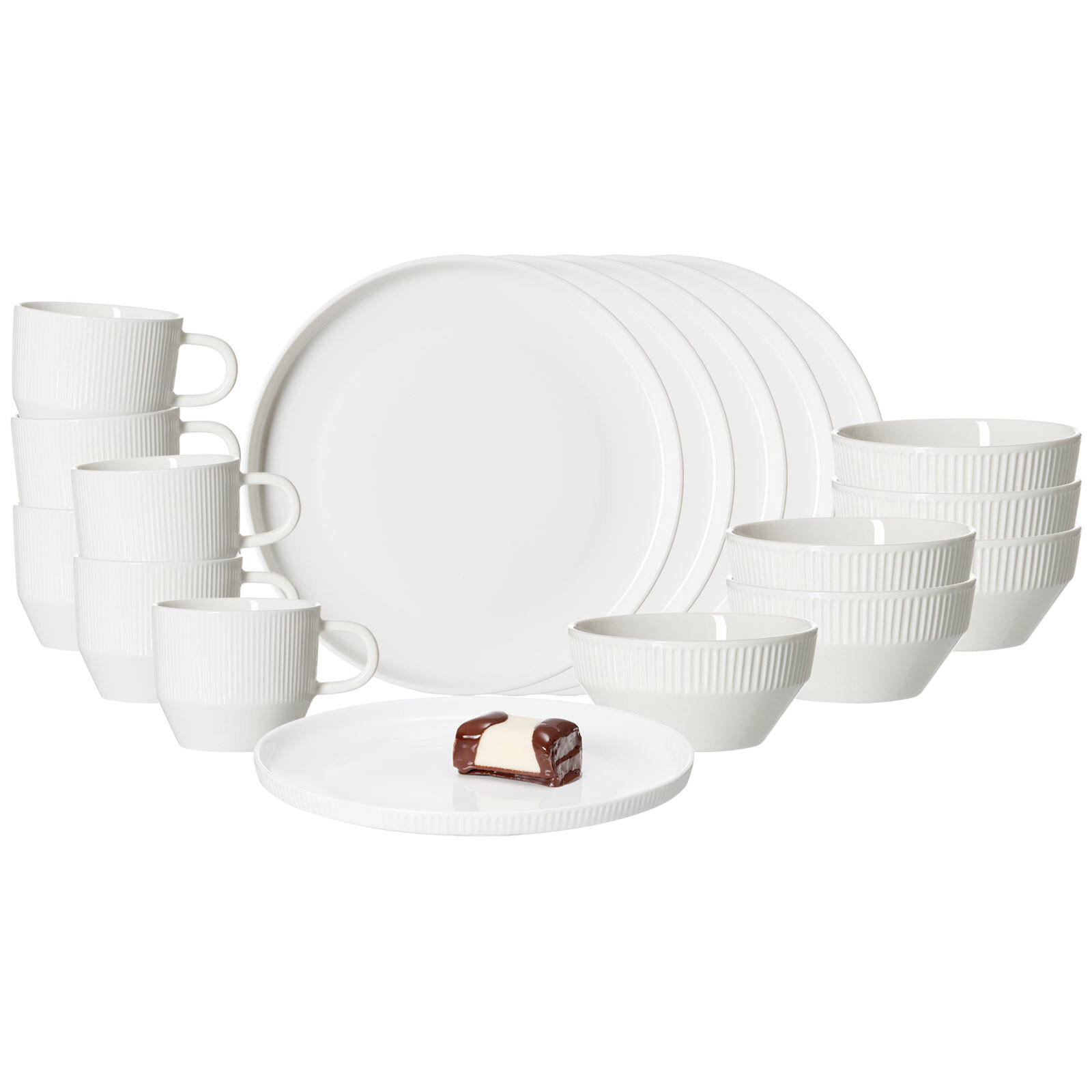 FRÜHSTÜCKSSERVICE Kelly weiß 18er Set - Weiß, Keramik (1/1/1cm) - Ritzenhoff Breker