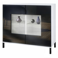 KOMMODE Grömitz Schwarz Hochglanz - Schwarz Hochglanz, Holzwerkstoff (92.5/83.5/35cm) - Vladon