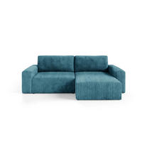 ECKSOFA mit Schlaffunktion Cord Türkis - Türkis, Textil (244/149cm) - Furnisell