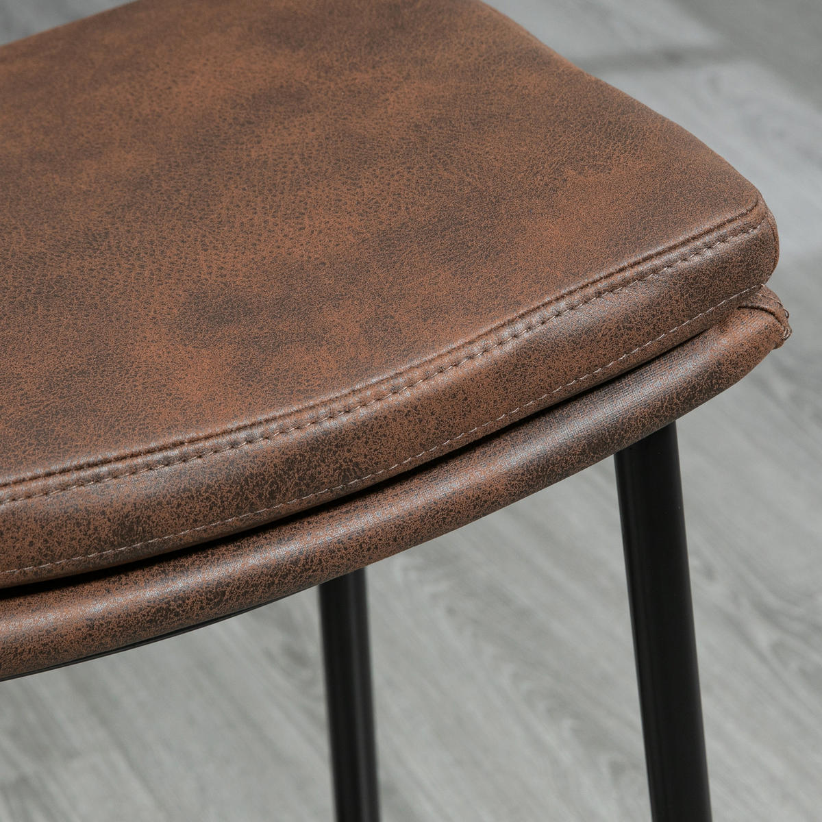BARHOCKER 2er-Set DE-14723 industriell mit Fußstütze Braun/Schwarz - Braun, Metall (38.5/68.5/48.5cm) - ComfortXL