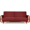 3-SITZER-SCHLAFSOFA GUSTAVO mit Armlehnen, rot - Dunkelbraun/Braun, Holz/Holzwerkstoff (230/98/98cm) - KONSIMO®
