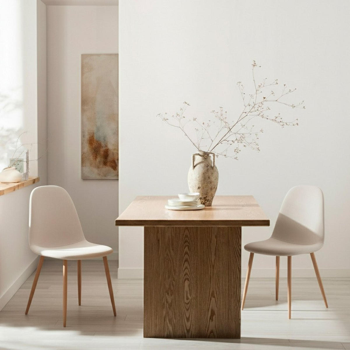 ESSZIMMERSTUHL Elia Beige 44 cm x 84 cm - Beige, Leder (44/84/52cm)