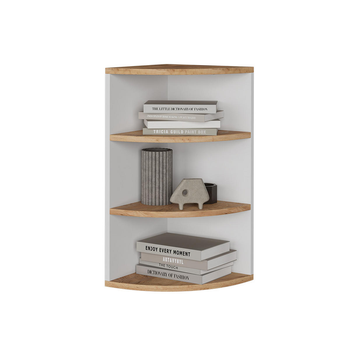 ECKREGAL Ecki Weiß/Goldkraft Eiche 30 x 60 cm - Eiche Wotan/Weiß, Holzwerkstoff (30/60/30cm) - Vicco