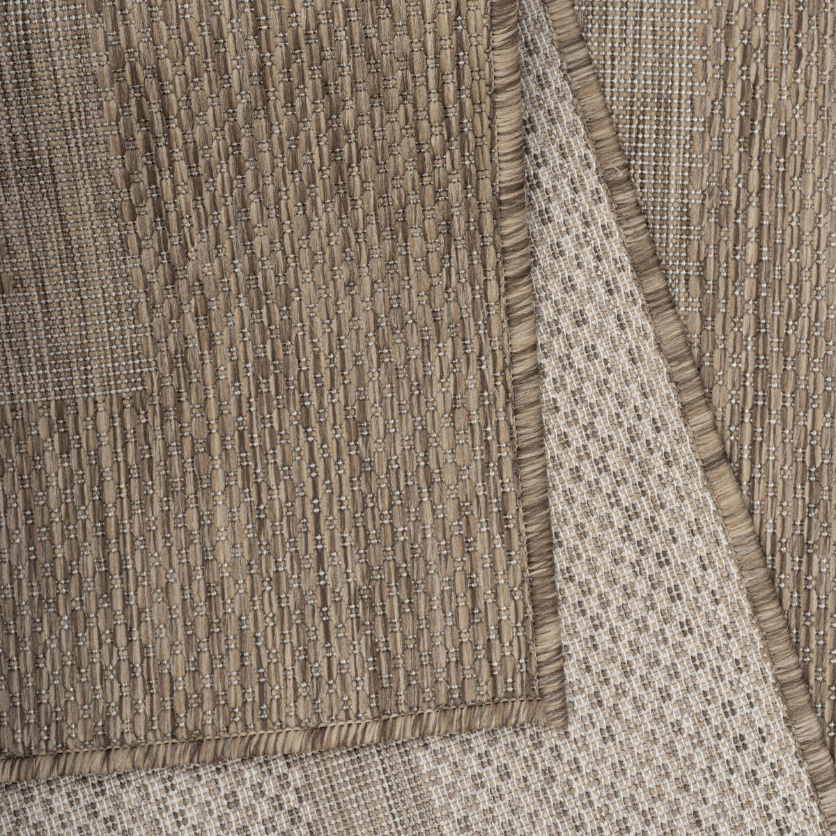 TEPPICH Balkon Unifarben Pflegeleicht Waschbar Terrasse Rund Braun 160x160 cm – ALSTER - Braun, Textil (160/160cm) - KADIMA DESIGN