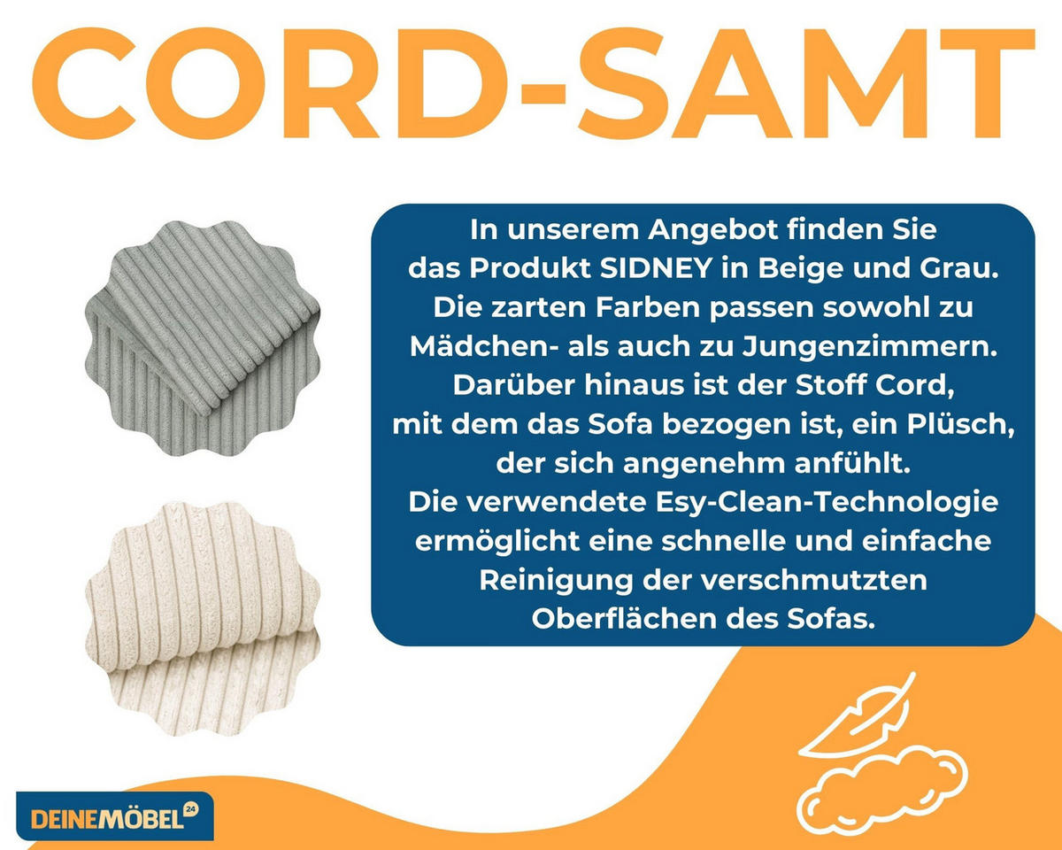 ETAGENBETT SIDNEY 90x200 in Weiß / Creme - Creme/Weiß, Holz/Holzwerkstoff (90/200cm) - Deine Möbel 24