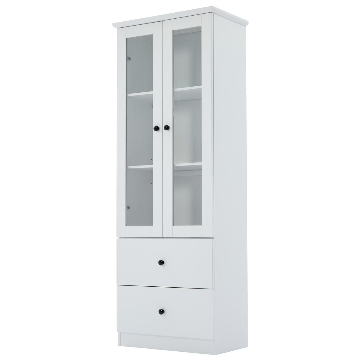 VITRINE Weiß 60/35.5/165 cm - Weiß, Holzwerkstoff (60/165/35.5cm) - PANGIVO